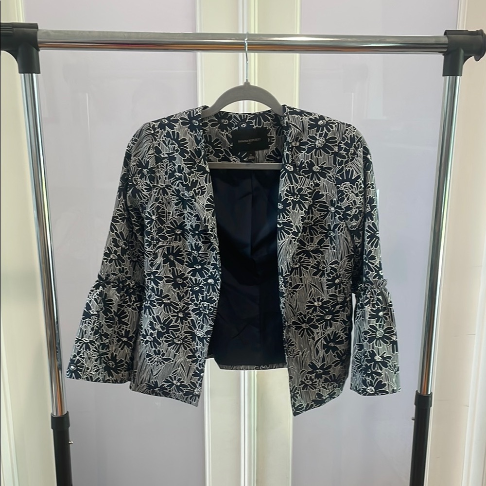 Floral Black and White Women's Jacket